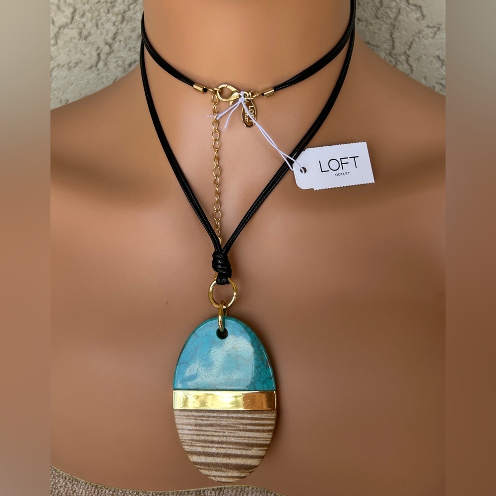 Island Vibes Turquoise and Gold Pendant Necklace